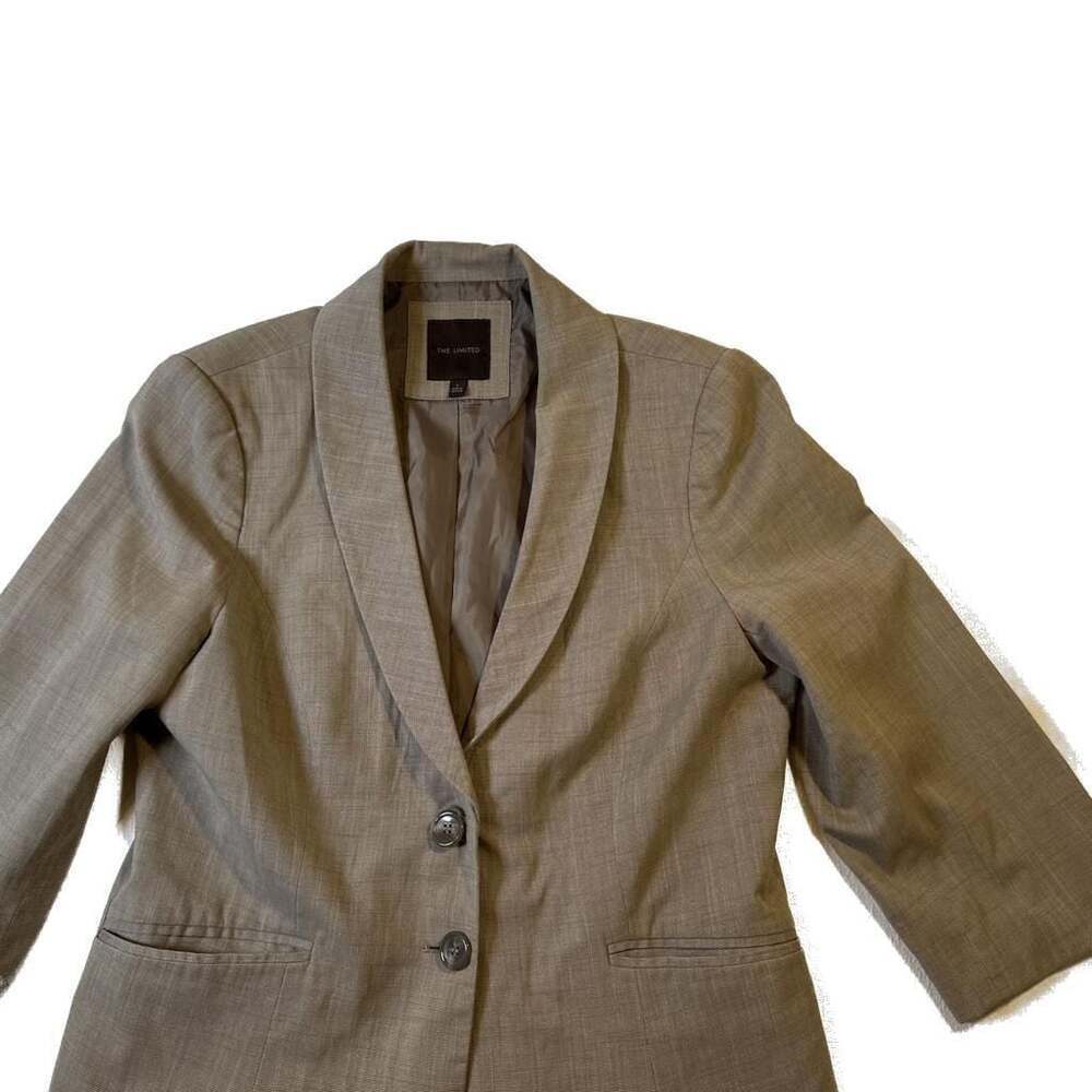 The Limited classic Tan Taupe hue 3/4 Sleeve 2-Button Blazer  lightweight L